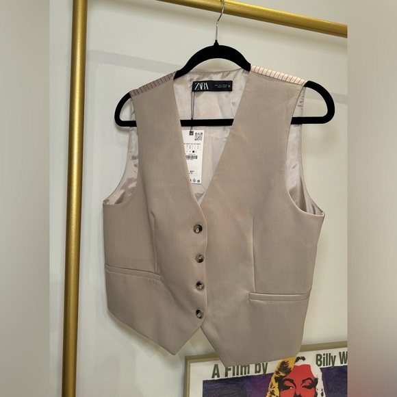 ZARA Mixed Pinstripe Vest - Picture 4 of 5
